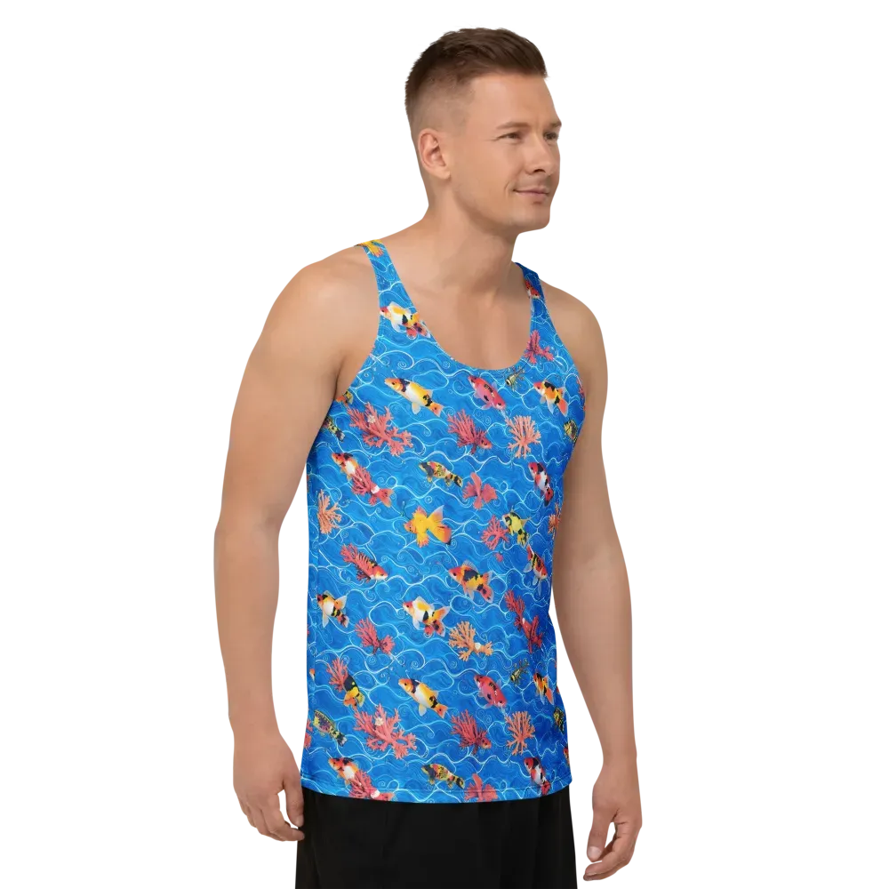Azure Reef on Men's Tank Top — Right Front