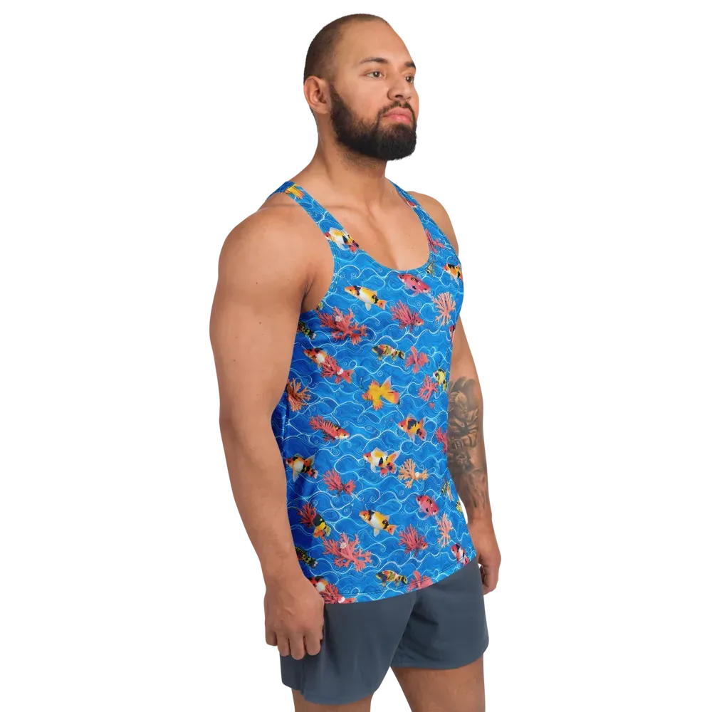 Azure Reef on Men's Tank Top — Right Front