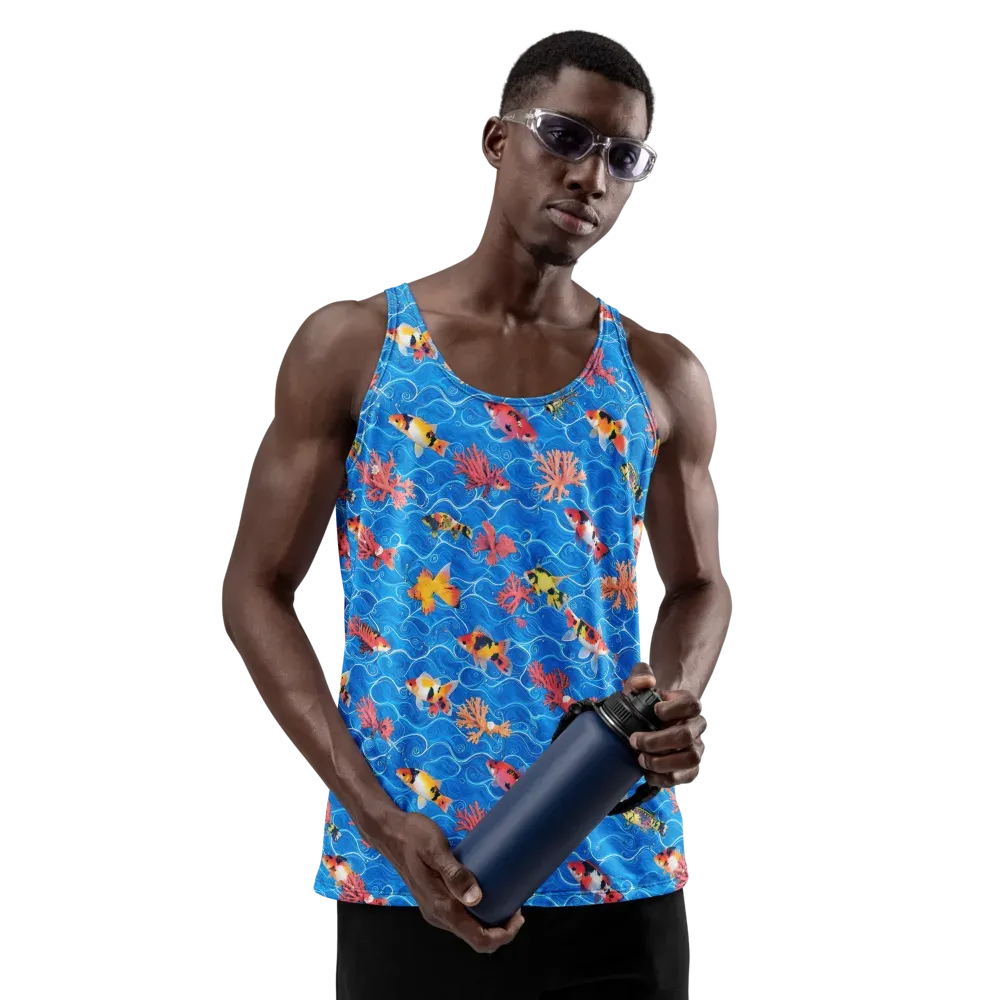 Azure Reef on Men's Tank Top — Front