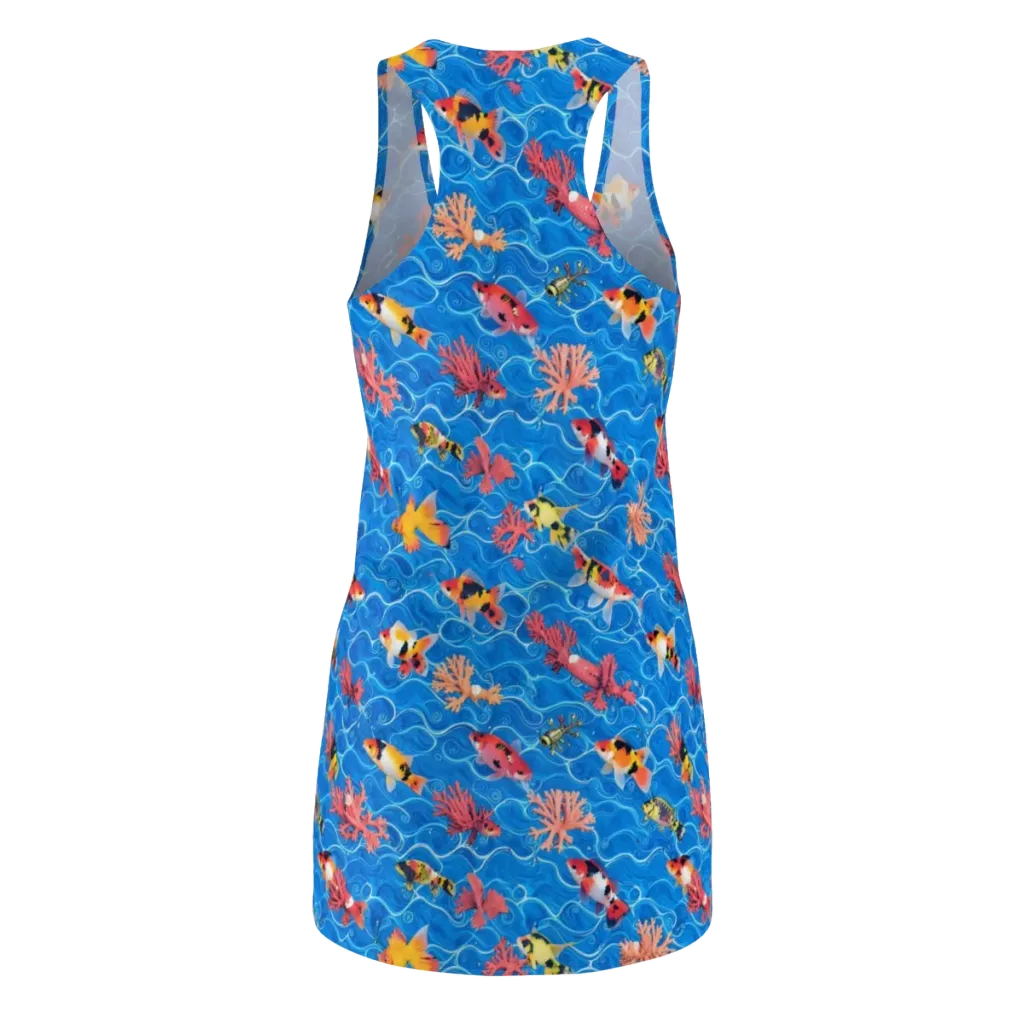 Azure Reef on Racerback Dress — Back