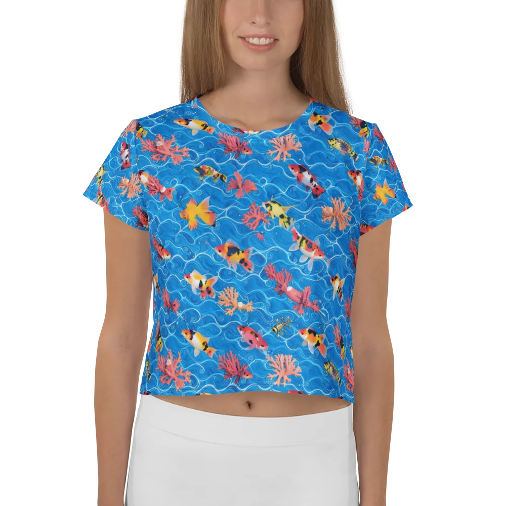 Azure Reef on Crop Tee — Front