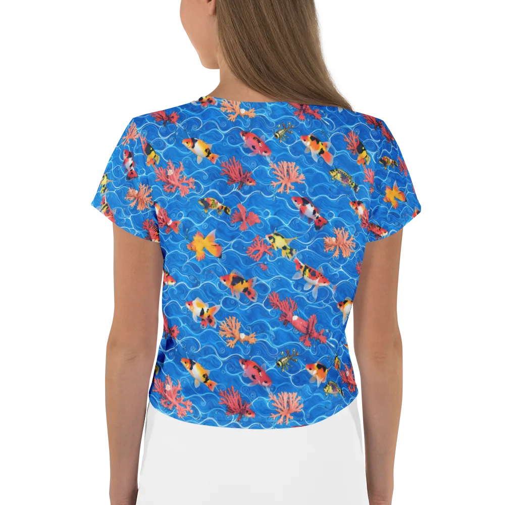 Azure Reef on Crop Tee — Back