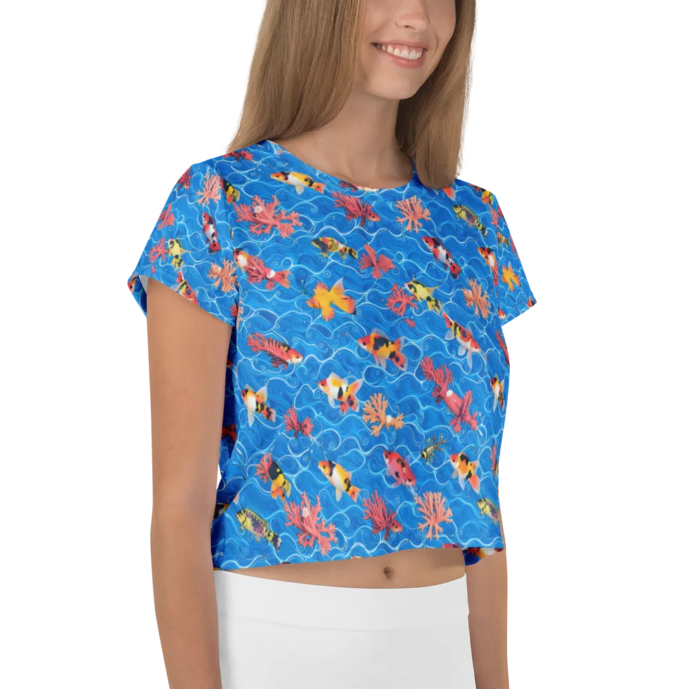 Azure Reef on Crop Tee — Right