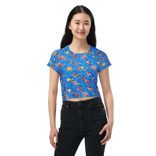 Azure Reef on a Crop Tee
