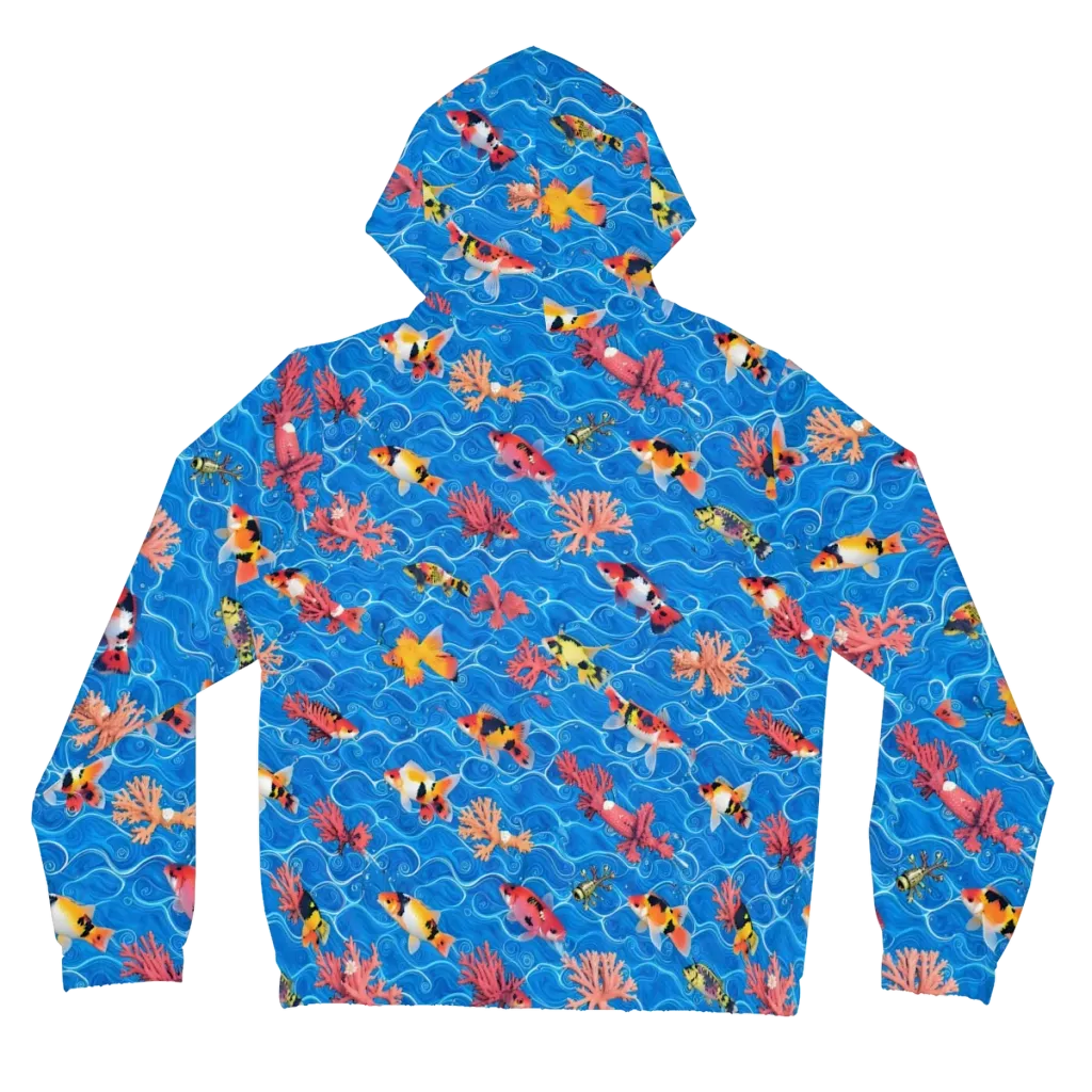 Azure Reef on Women's Full-Zip Hoodie — Back