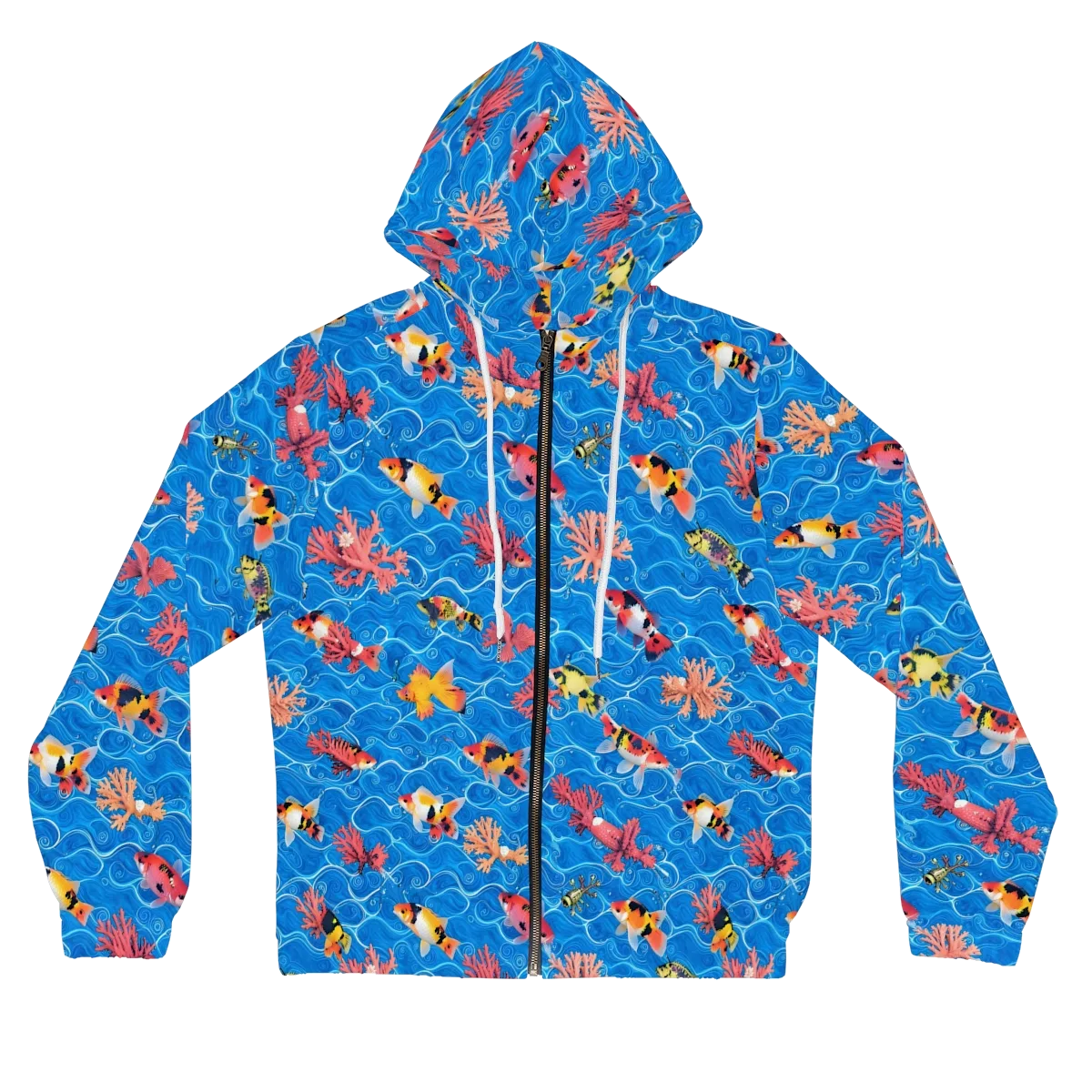 Azure Reef on Women's Full-Zip Hoodie — Front