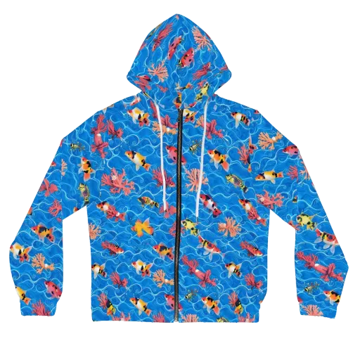 Azure Reef on a Women's Full-Zip Hoodie