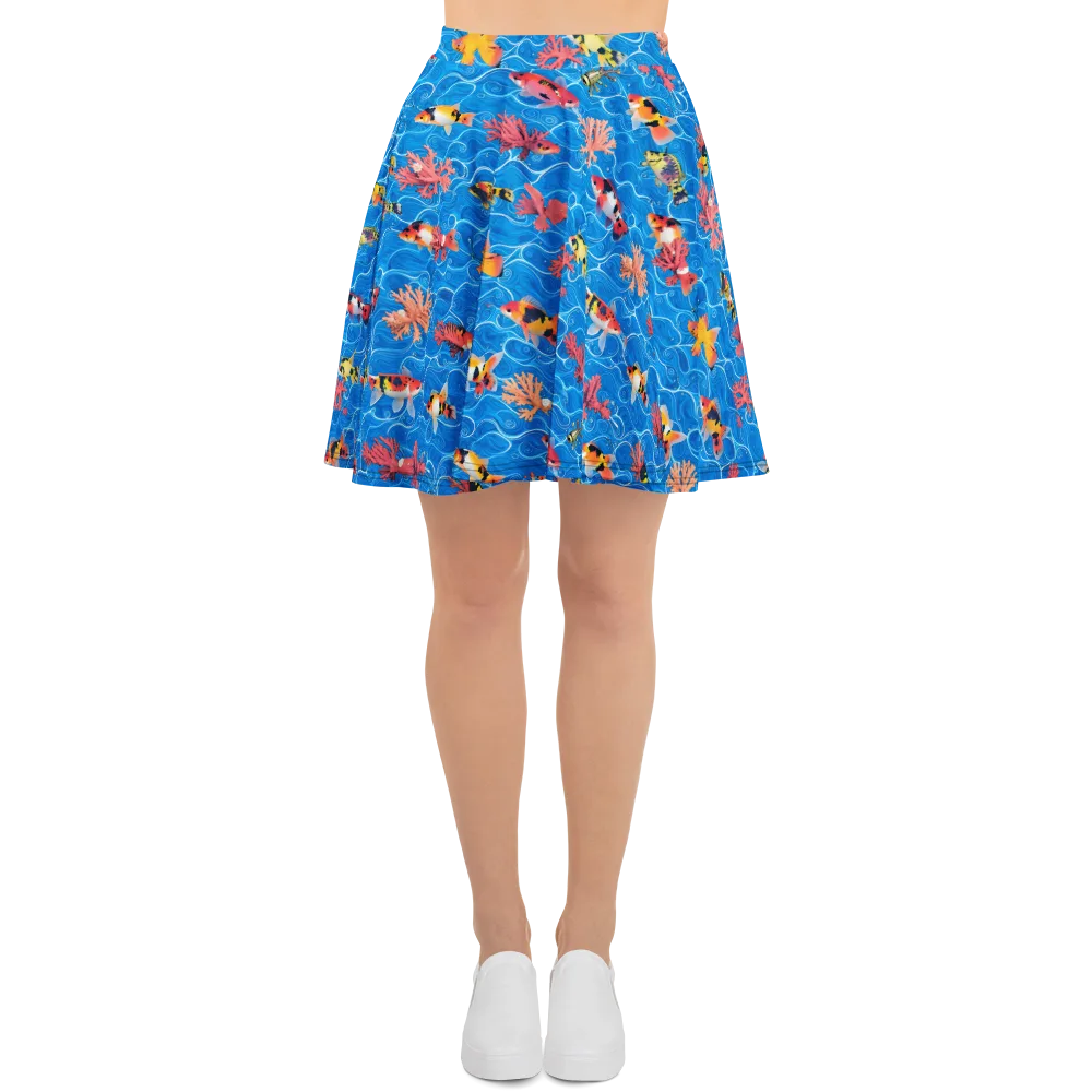 Azure Reef on Skater Skirt — Front