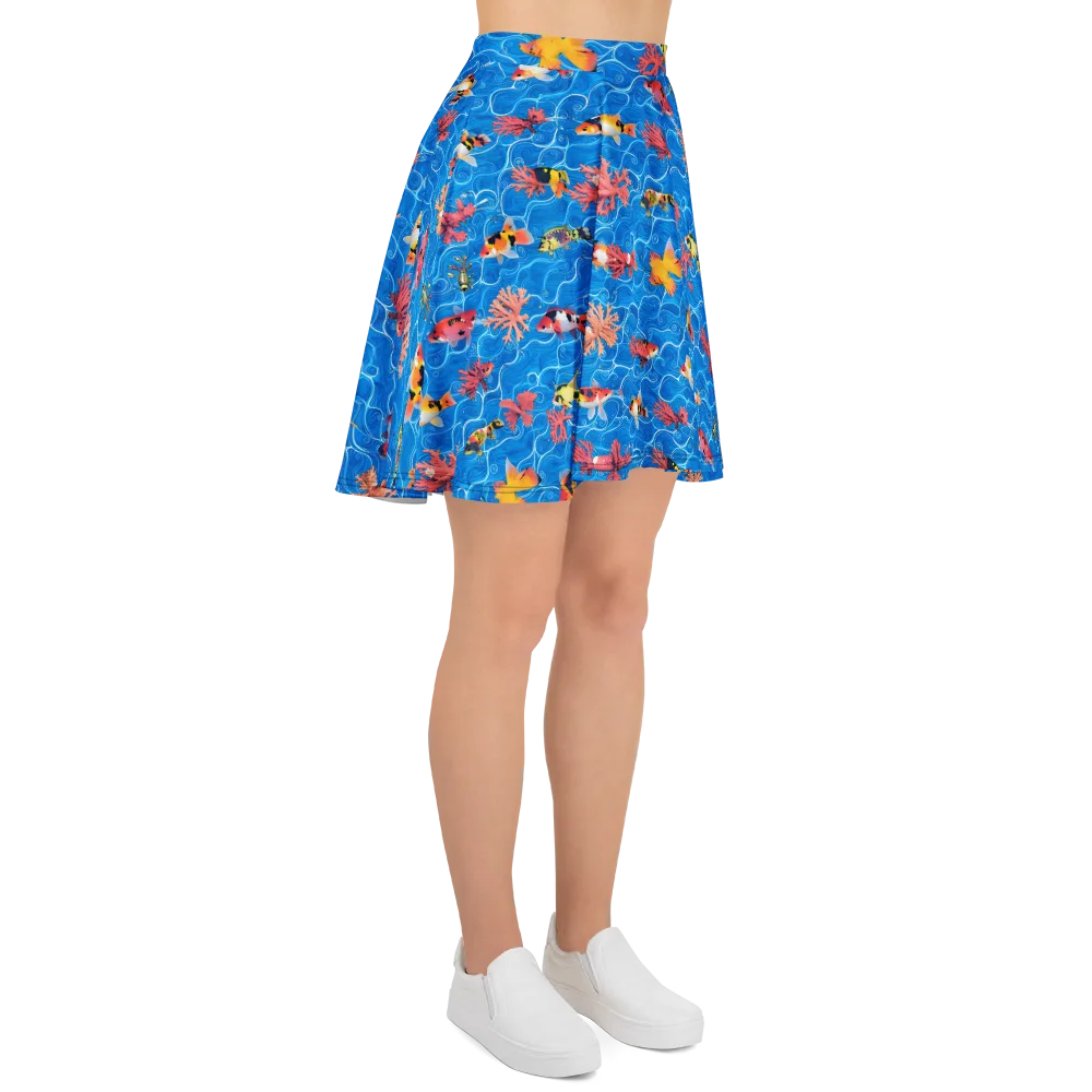 Azure Reef on Skater Skirt — Right