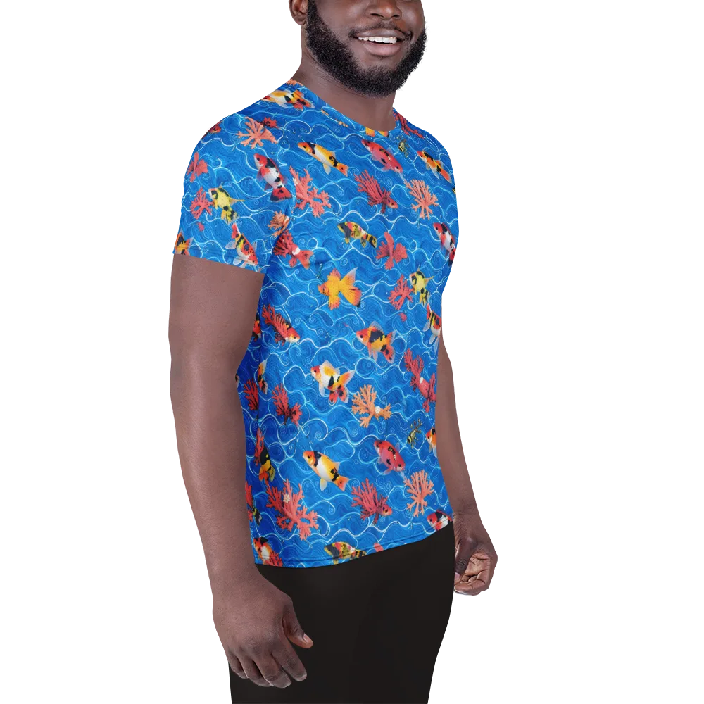 Azure Reef on Men's Athletic T-Shirt — Right