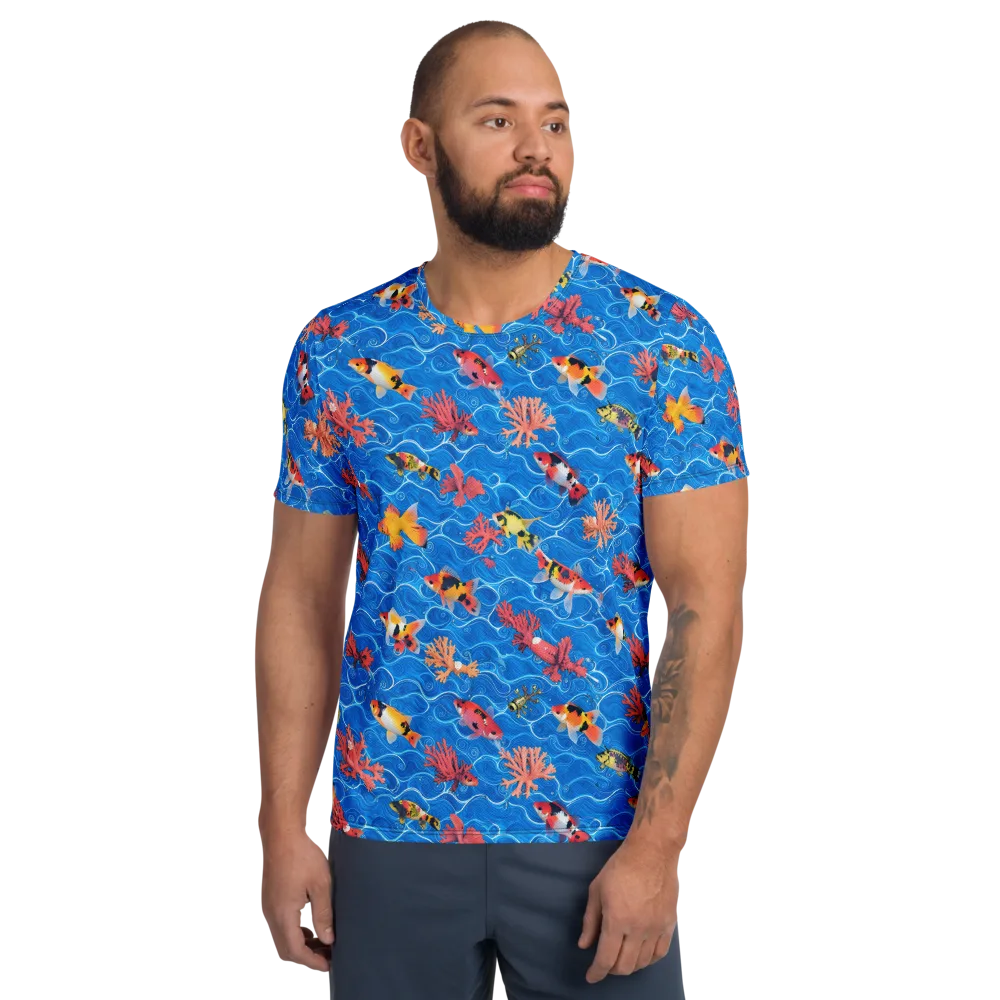 Azure Reef on Men's Athletic T-Shirt — Front