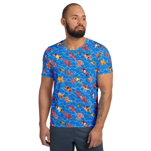 Azure Reef on a Men's Athletic T-Shirt