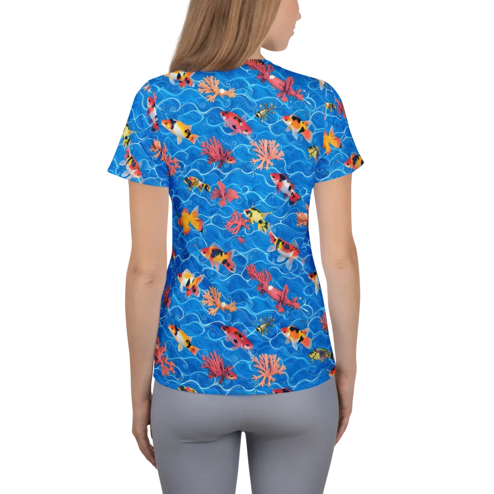 Azure Reef on Women's Athletic T-Shirt — Back