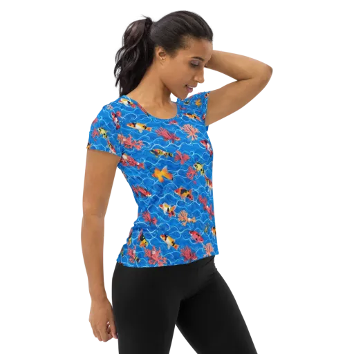 Azure Reef on a Women's Athletic T-Shirt
