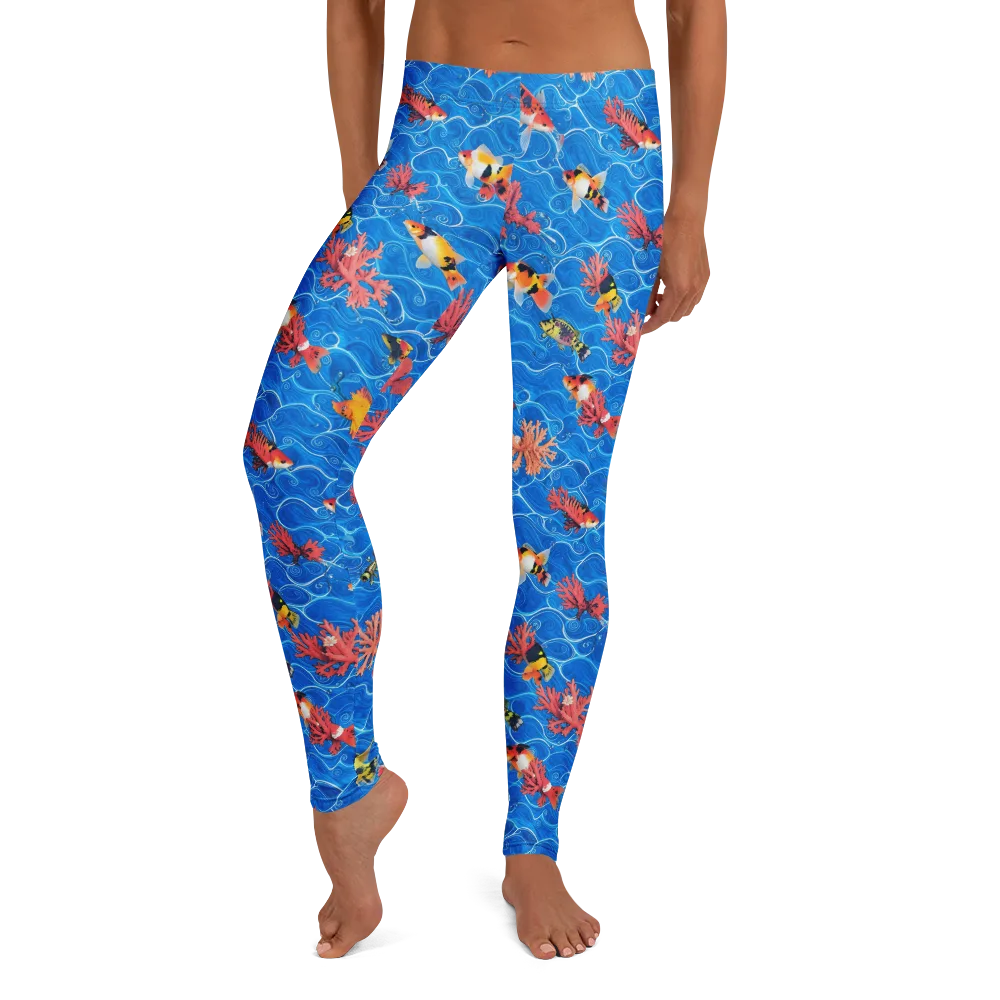 Azure Reef on Leggings — Front