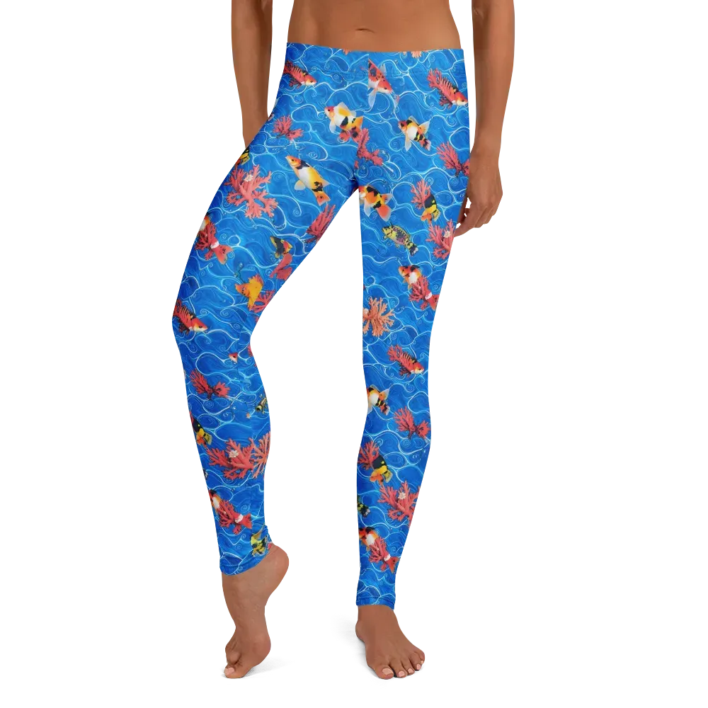 Azure Reef on Leggings — Front