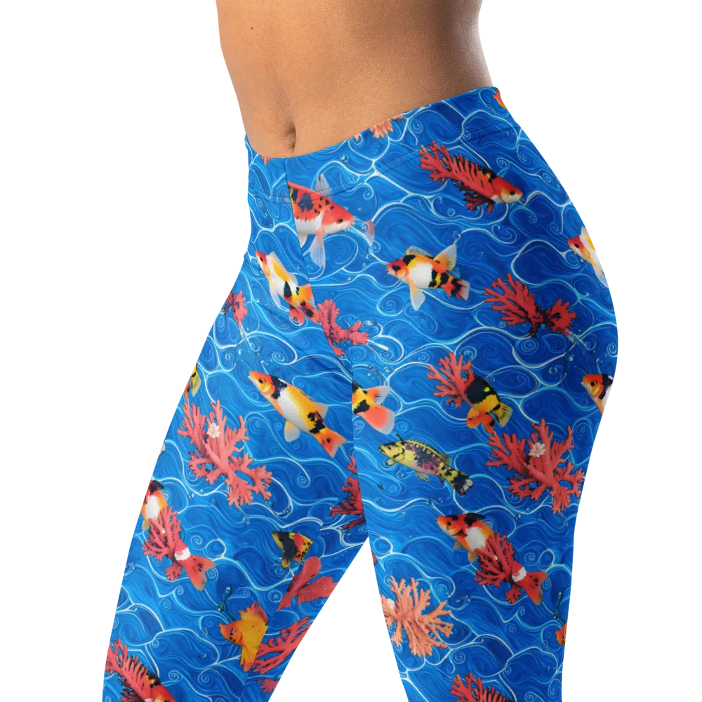 Azure Reef on Leggings — Left Front