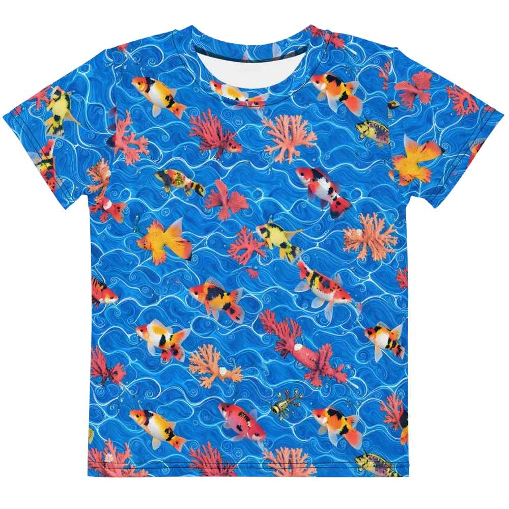 Azure Reef on Kids Crew Neck T-Shirt — Front