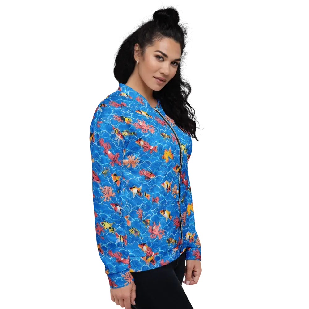 Azure Reef on Bomber Jacket — Right