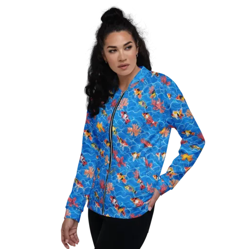Azure Reef on a Bomber Jacket