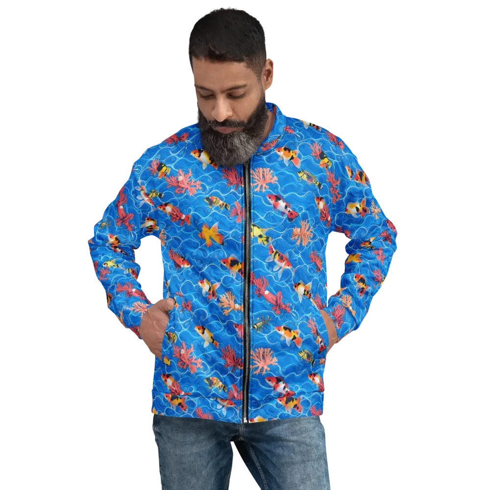 Azure Reef on Bomber Jacket — Front