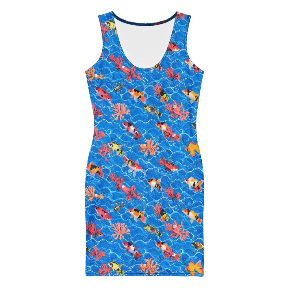 Azure Reef on Bodycon Dress — Front
