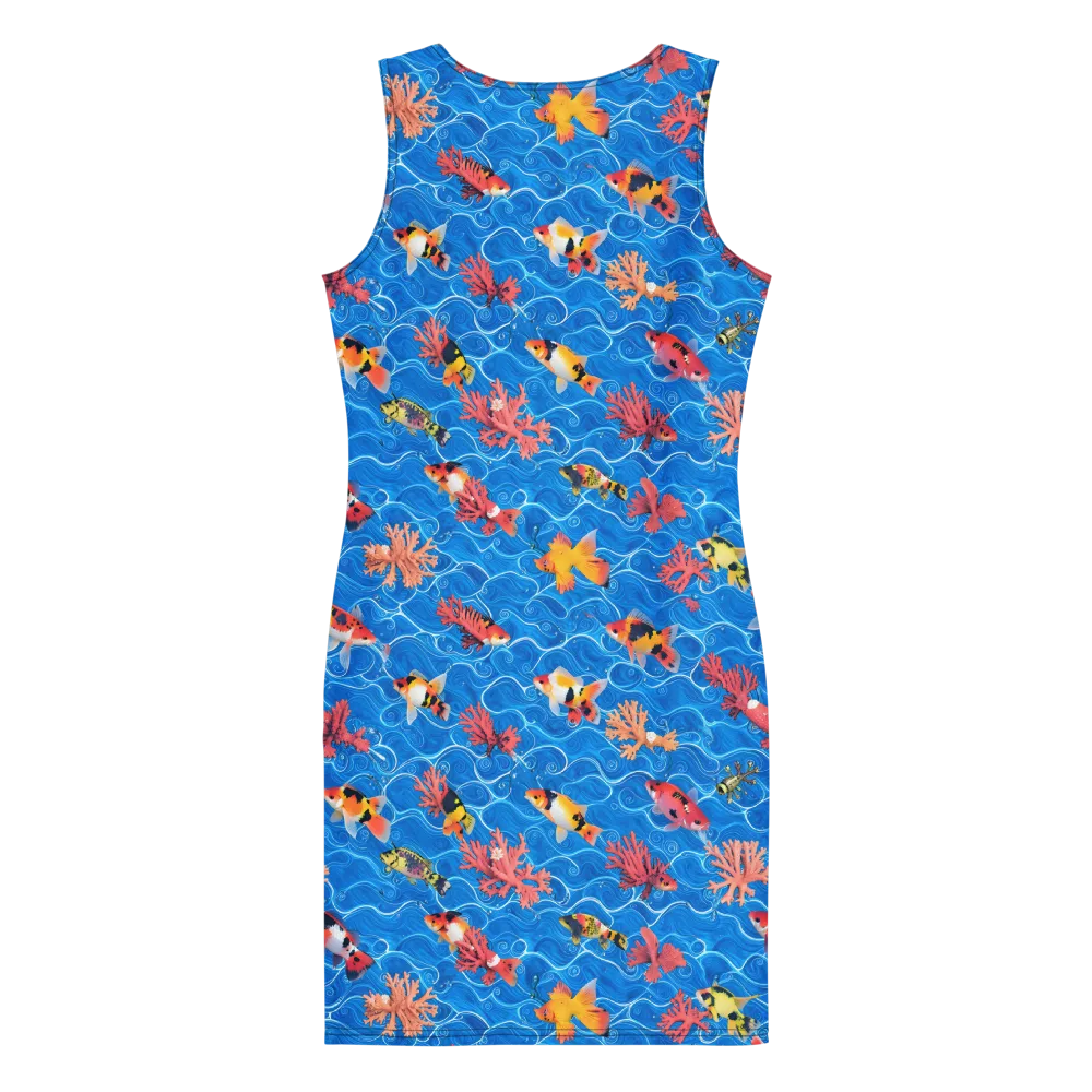 Azure Reef on Bodycon Dress — Back