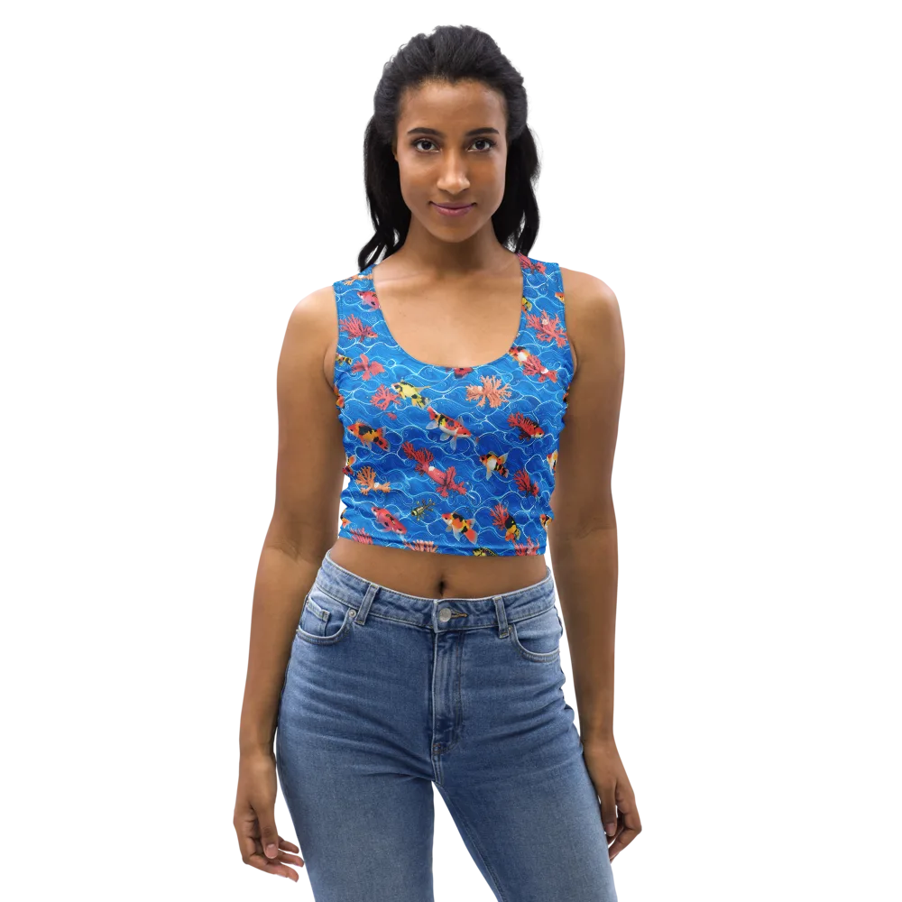 Azure Reef on Crop Top — Front