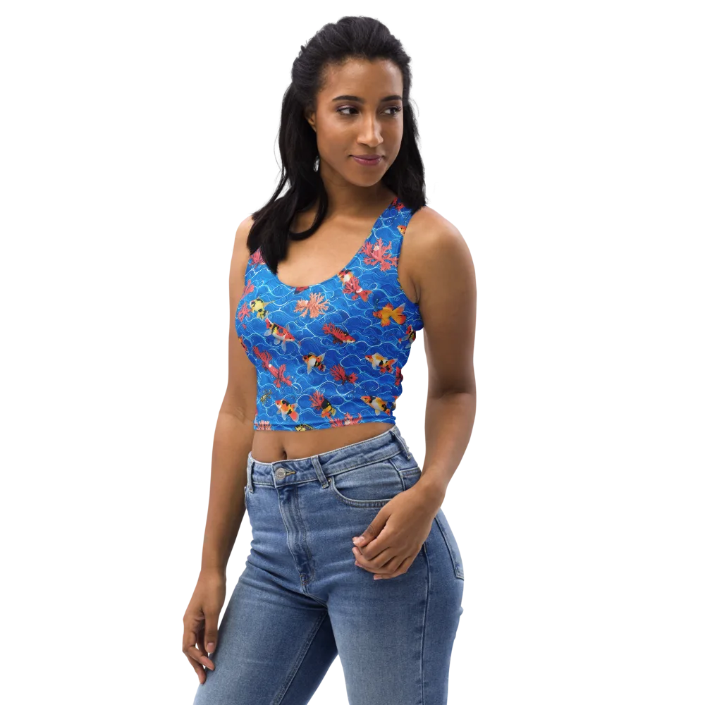 Azure Reef on Crop Top — Left Front