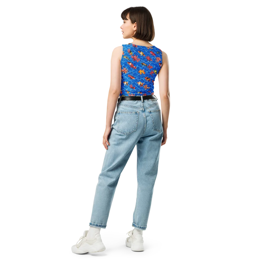 Azure Reef on Crop Top — Back