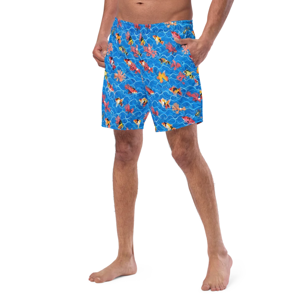 Azure Reef on Swim Trunks — Left Front