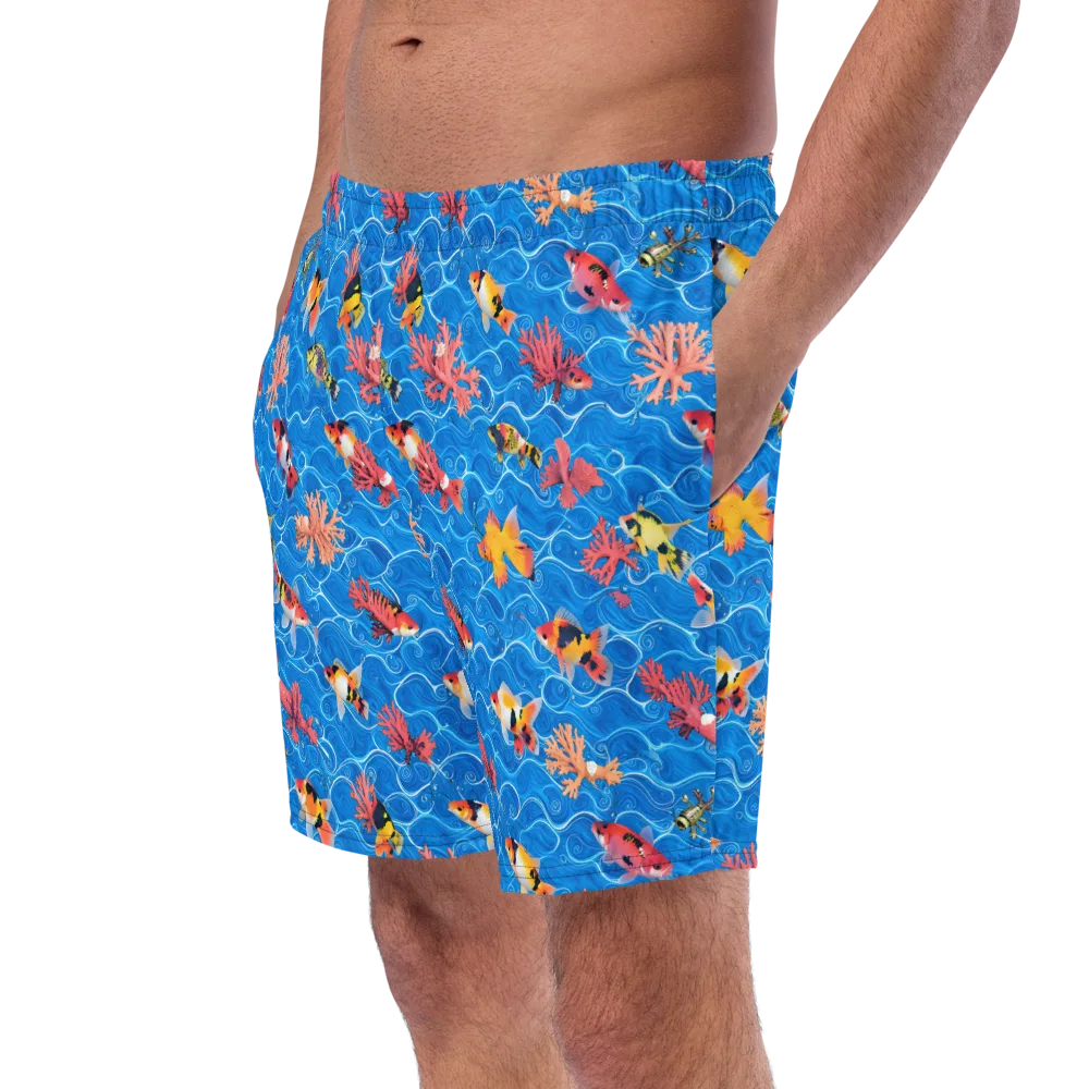 Azure Reef on Swim Trunks — Left Front