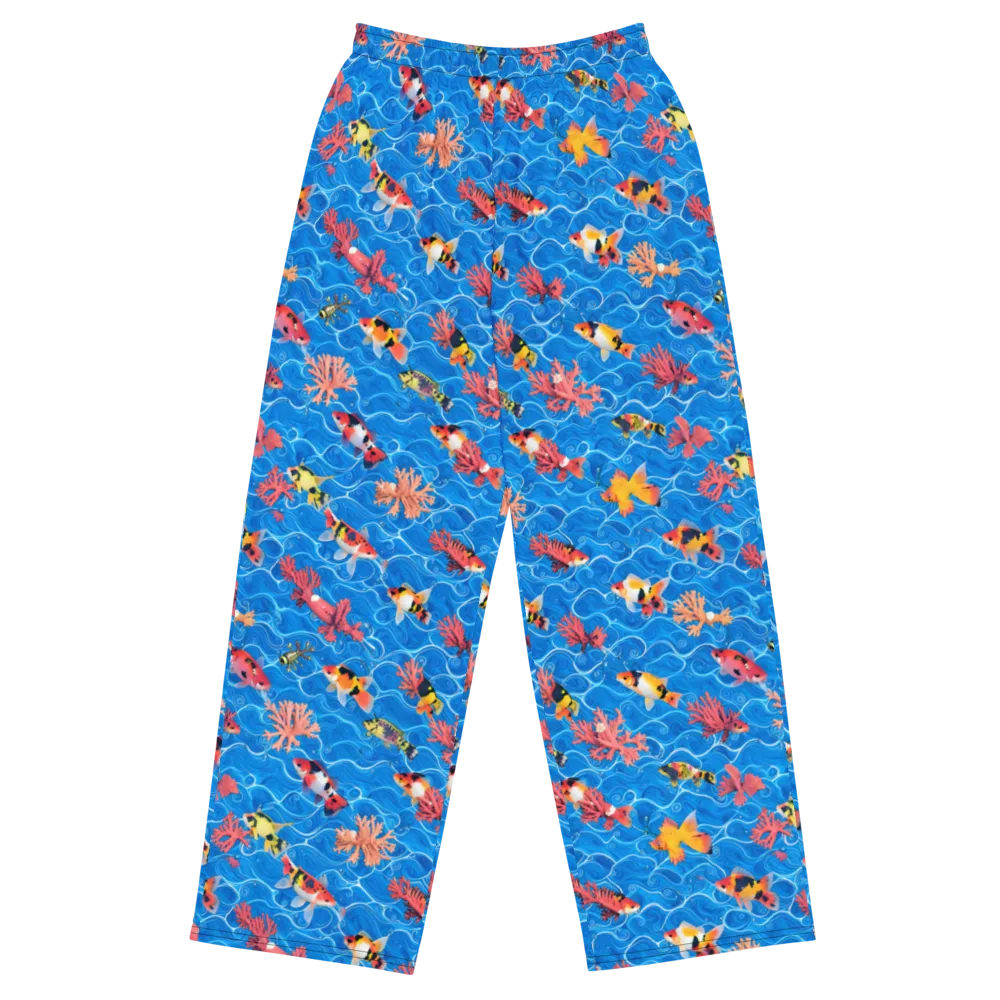 Azure Reef on Wide-Leg Pants — Front