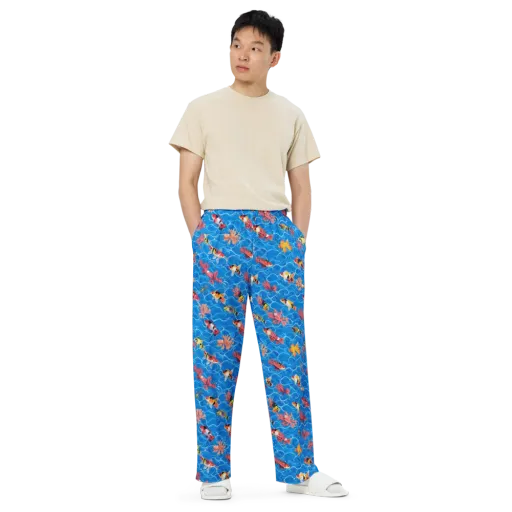 Azure Reef on a Wide-Leg Pants