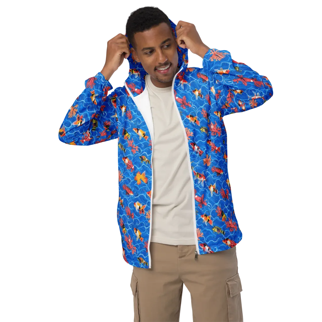 Azure Reef on Men's Windbreaker — Front