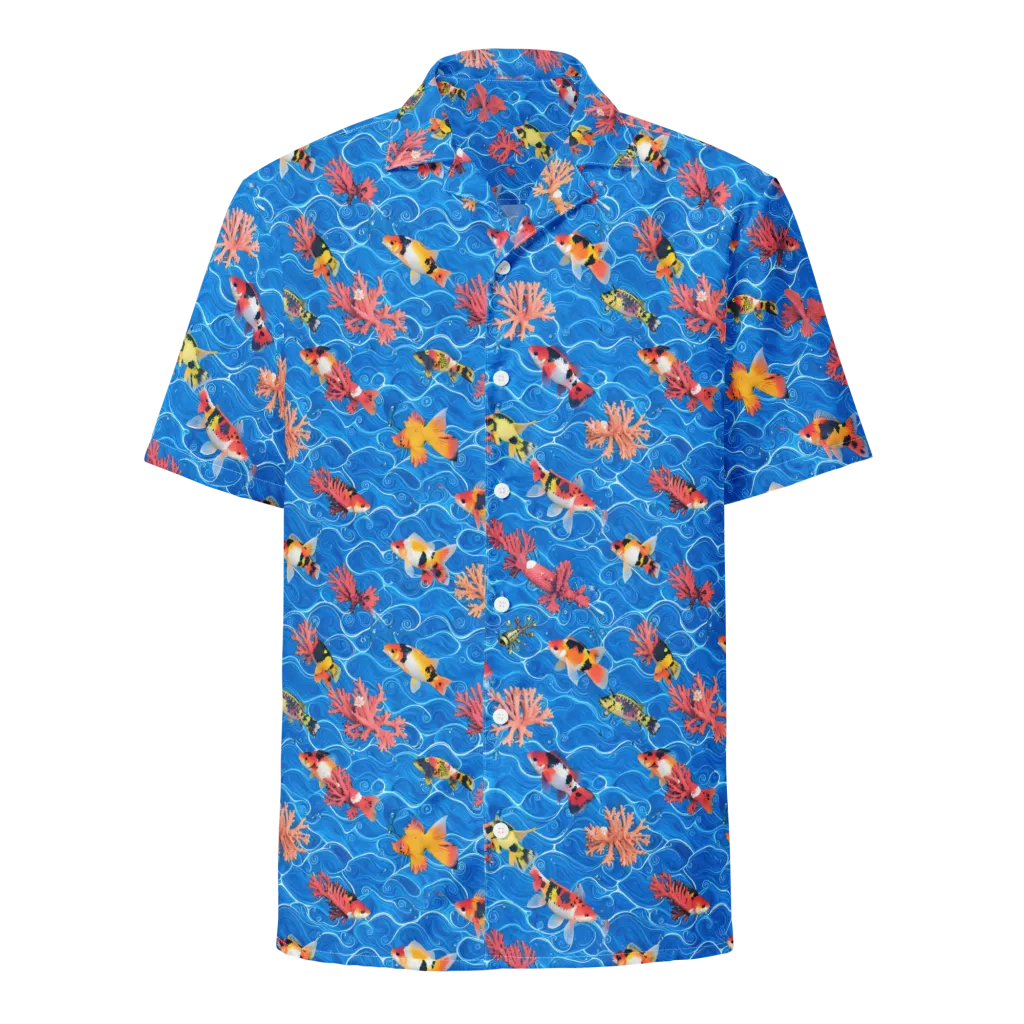 Azure Reef on Button Shirt — Front