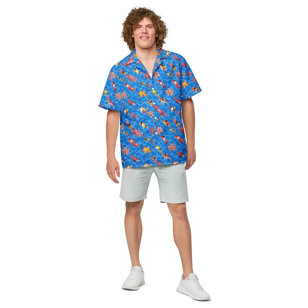 Azure Reef on Button Shirt — Front