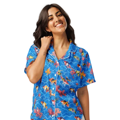 Azure Reef on a Women's Short Sleeve Pajama Top