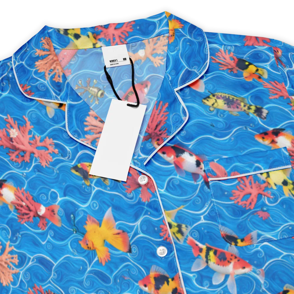 Azure Reef on Women's Short Sleeve Pajama Top — Product details