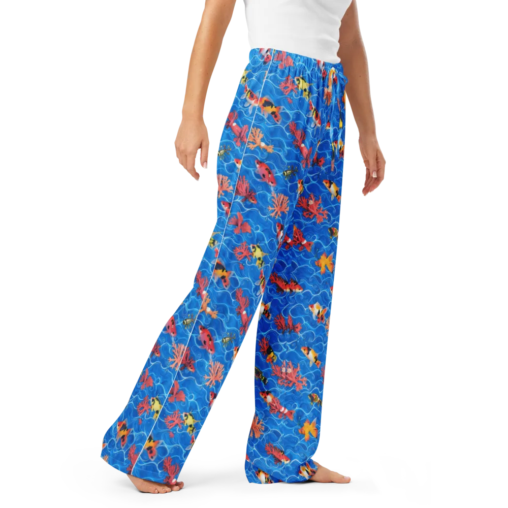 Azure Reef on Women's Pajama Pants — Right Front