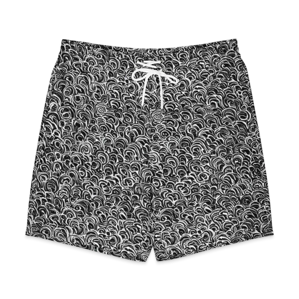 Black White Rapture on Men's Board Shorts — Front