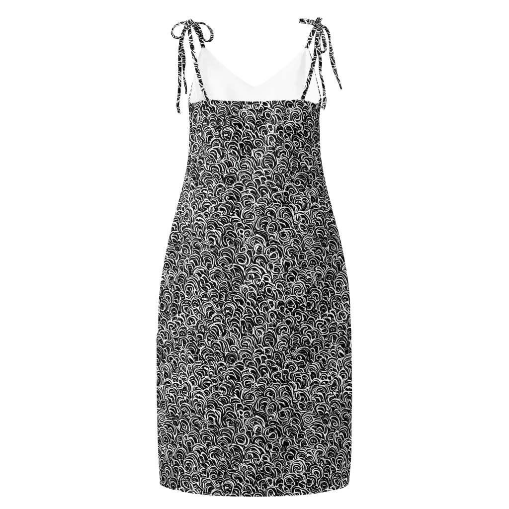 Black White Rapture on Slip Dress — Back