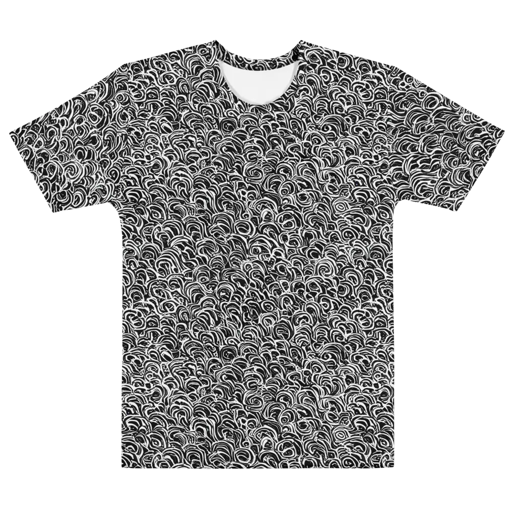 Black White Rapture on Men's Cotton Crew Neck T-Shirt — Front