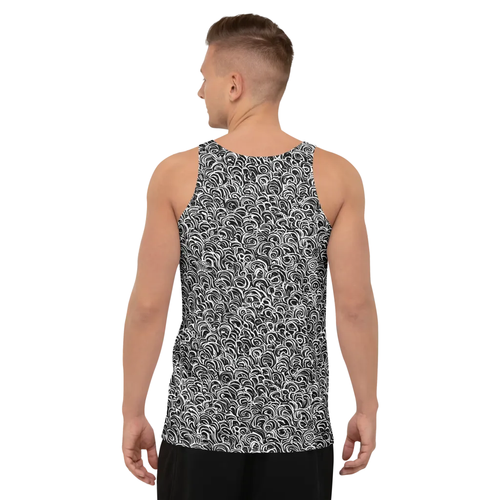 Black White Rapture on Men's Tank Top — Back