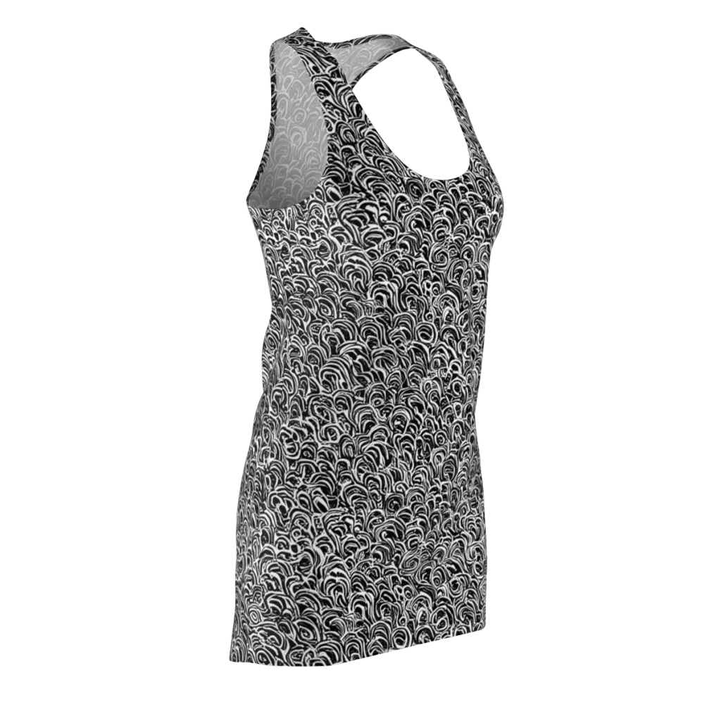 Black White Rapture on Racerback Dress — Front Side