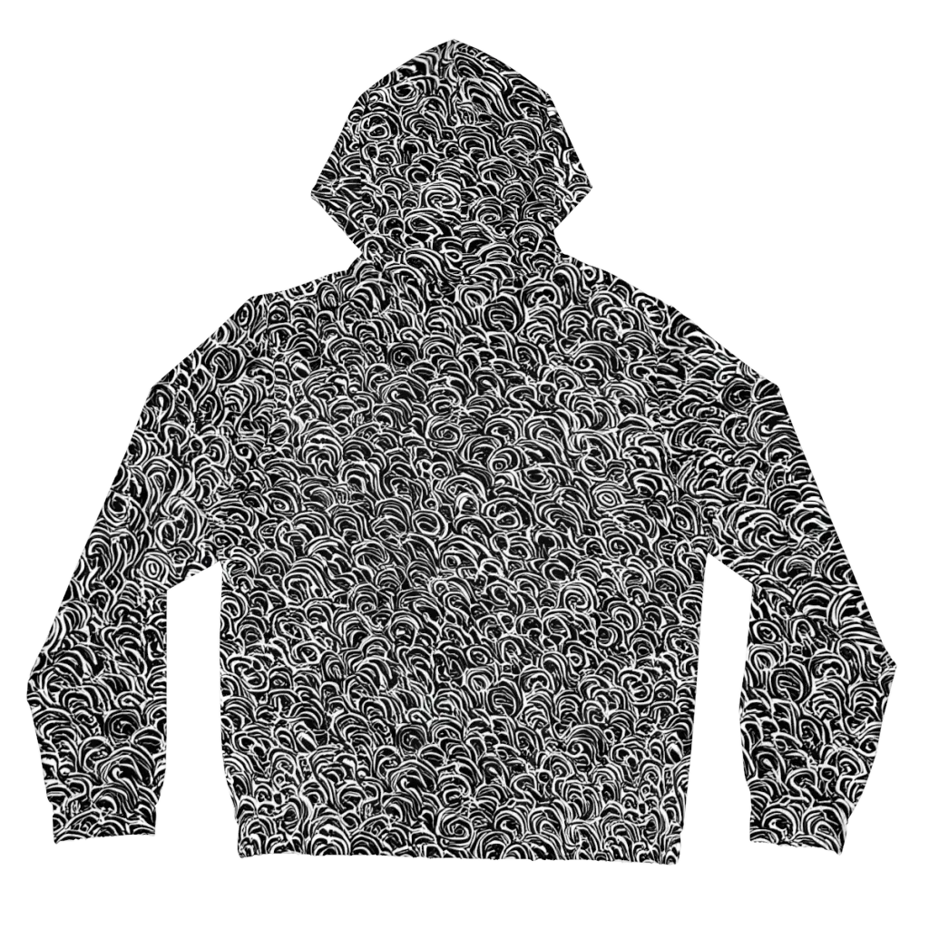 Black White Rapture on Women's Full-Zip Hoodie — Back