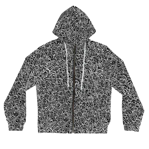 Black White Rapture on a Women's Full-Zip Hoodie