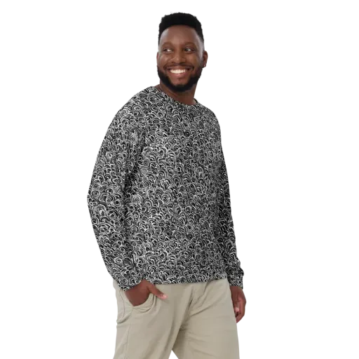 Black White Rapture on a Sweatshirt