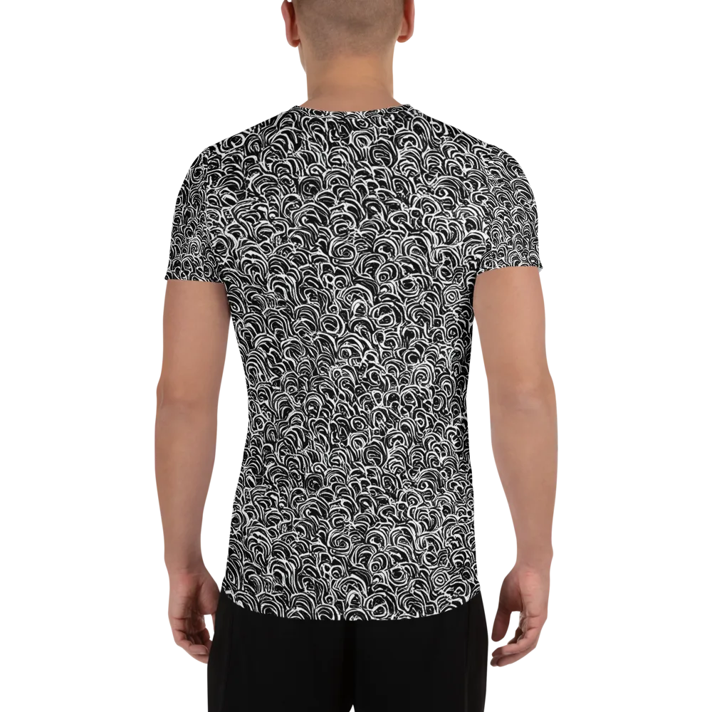 Black White Rapture on Men's Athletic T-Shirt — Back