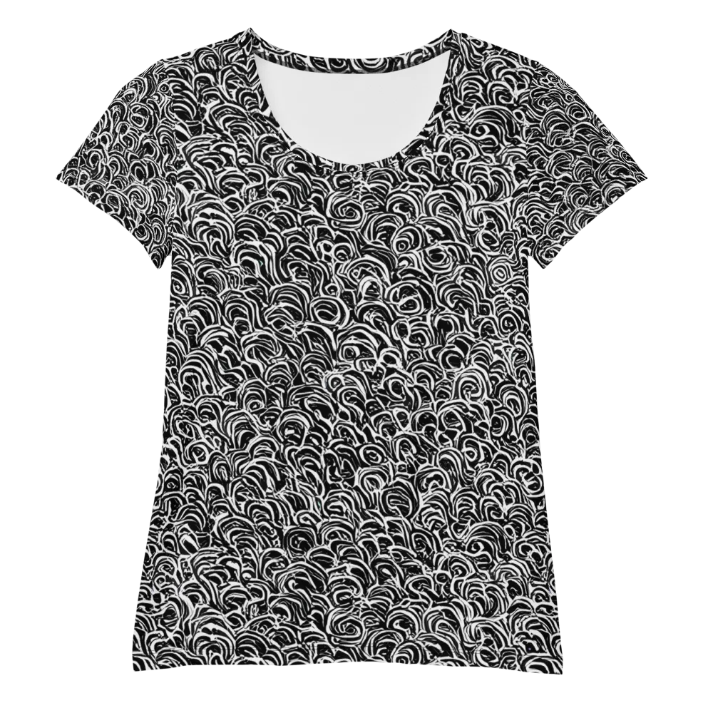 Black White Rapture on Women's Athletic T-Shirt — Front